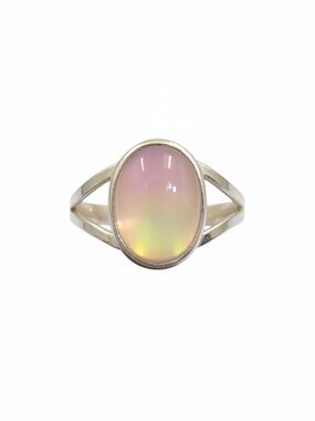 White Gold Plated Mood Changing Moonstone Statement Ring. New.